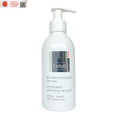 Gel lau rửa da sinh lý Ziaja Med Lipid Dermatologica Formula Physioderm Cleansing Face Gel