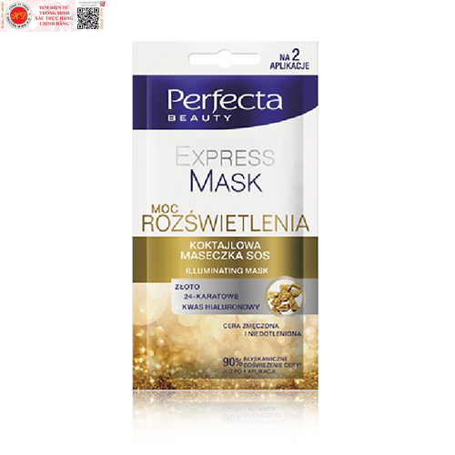 Mặt nạ trắng sáng da Vàng 24K Perfecta Beauty Express Mask Illuminating Mask SCB